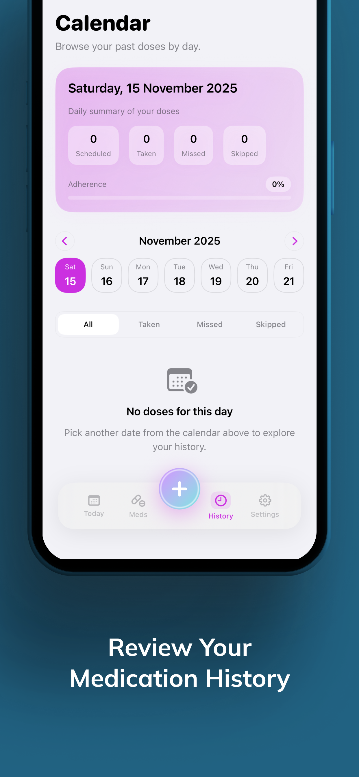 Review your medication history in Dosetta